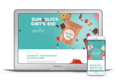 Webdesign für glycklich.com – das Eis aus den Sylter Eiscafés