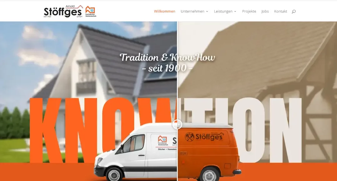 Freakpool Webdesign Agentur in KrefeldWebdesign für „Arnold Stöffges – Dachdecker Meisterbetrieb“