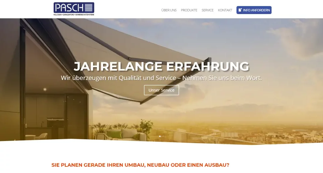 Freakpool Webdesign Agentur in KrefeldWebdesign für „Rolladen Pasch“
